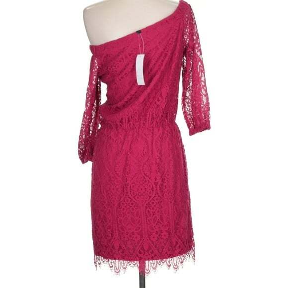 White House Black Market Off The Shoulder Red Lace Dress New Size 2 - Picture 4 of 6